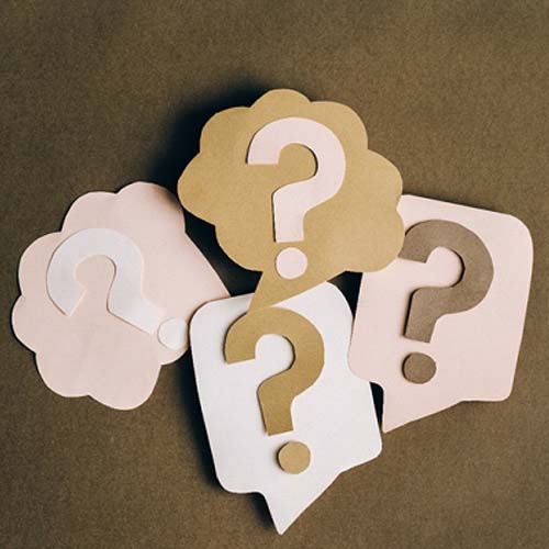 Paper question marks about dentures in Falls City