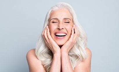  a patient showing off her bright smile