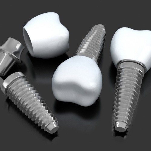 dental implants against a gray background