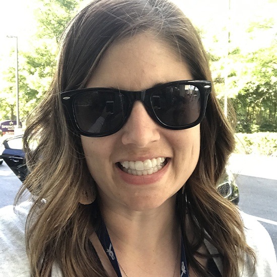 Smiling older woman outdoors