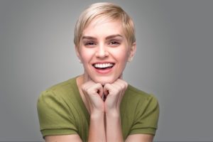 woman with white teeth