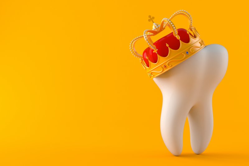 Tooth wearing a crown